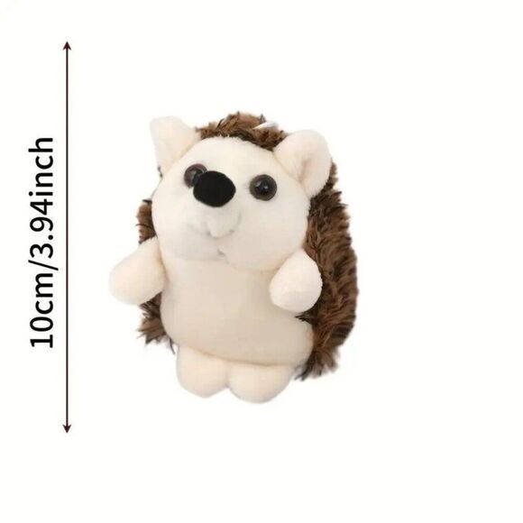 4" Cute Cartoon Hedgehog Plush Animal Keychain Mini Doll - Picture 2 of 2